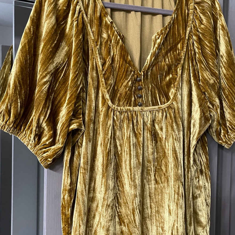 Maurices Gold Velvet Blouse